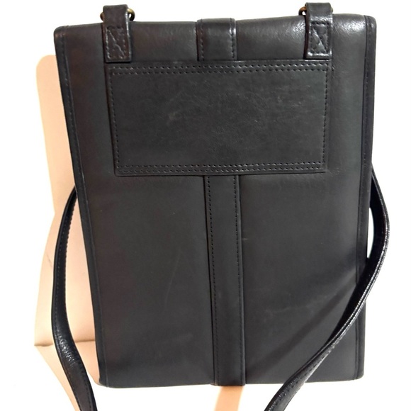 Eddie unisex Black Crossbody Bag with Gold Accents - Picture 2 of 7